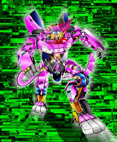 Cartoon: Pinkpanther transformer (medium) by DJ SAVIOR tagged robot,transformer,comic,illustrate