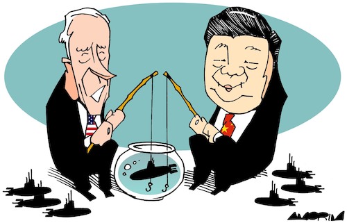Cartoon: AUKUS (medium) by Amorim tagged aukus,china,usa
