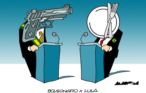 Cartoon: Brazil presidential election (medium) by Amorim tagged brasil,lula,bolsonaro,brasil,lula,bolsonaro,election