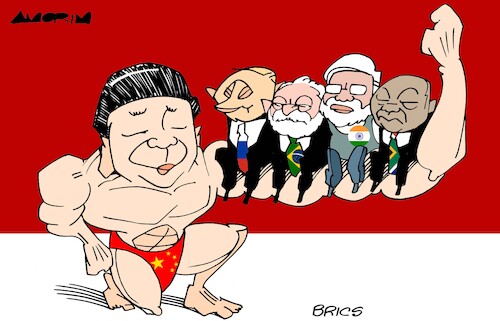 Cartoon: BRICS (medium) by Amorim tagged brasil,russia,india,china,south,africa,brasil,russia,india,china,south,africa