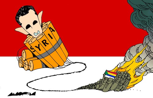 Cartoon: Burning wick dynamite (medium) by Amorim tagged syria,bashar,al,assad,economic,crisis,syria,bashar,al,assad,economic,crisis