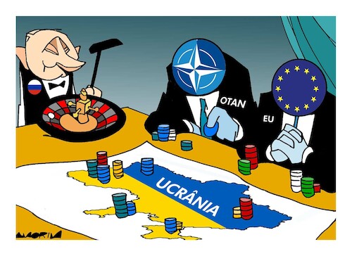 Cartoon: Casino (medium) by Amorim tagged putin,ukraine,nato,eu,putin,ukraine,nato,eu
