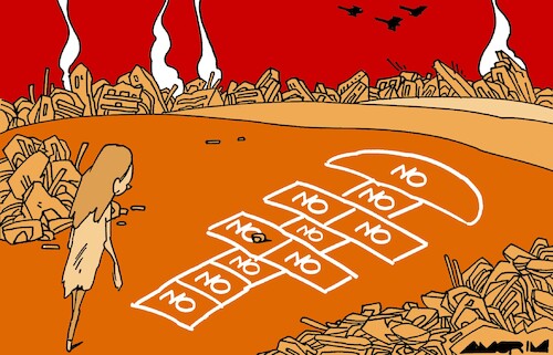 Cartoon: Childhood (medium) by Amorim tagged war,iran,usa,war,iran,usa