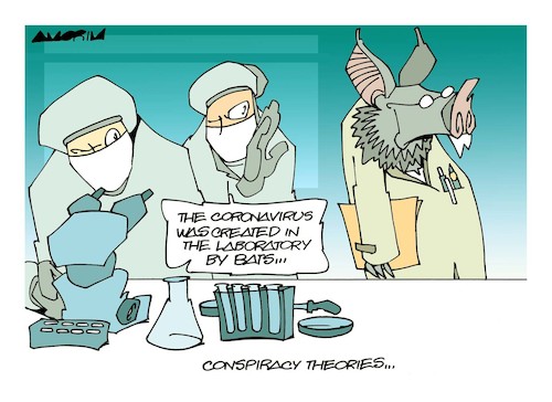 Cartoon: Conspiracy theories (medium) by Amorim tagged who,coronavirus,wuhan