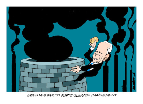 Cartoon: Corks (medium) by Amorim tagged paris,agreement,polution,joe,biden
