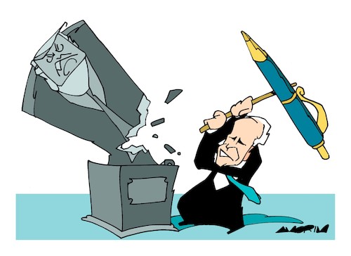 Cartoon: Demolition (medium) by Amorim tagged trump,biden,legacy
