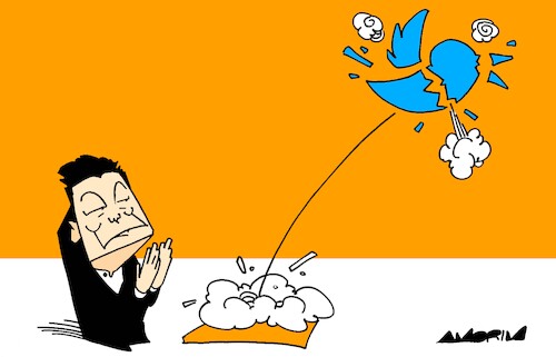 Cartoon: Launches (medium) by Amorim tagged elon,musk,spacex,twitter,elon,musk,spacex,twitter