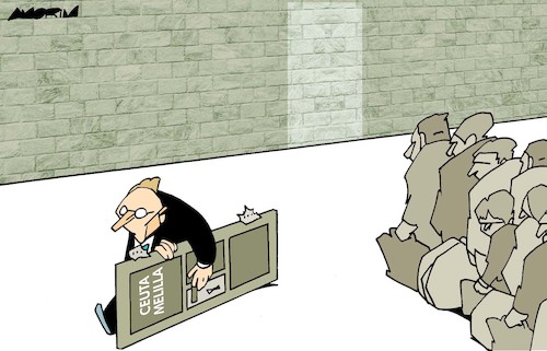 Cartoon: Migrant crisis (medium) by Amorim tagged ceuta,melilla,spain