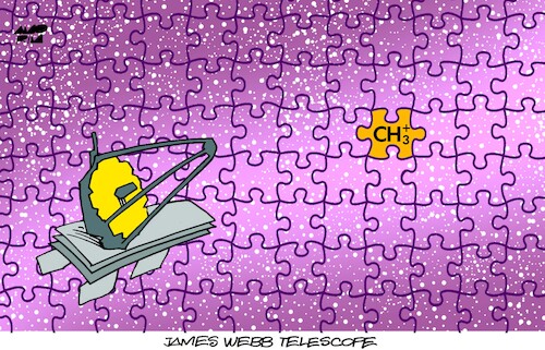 Cartoon: Molecules (medium) by Amorim tagged molecule,james,webb,nasa,molecule,james,webb,nasa