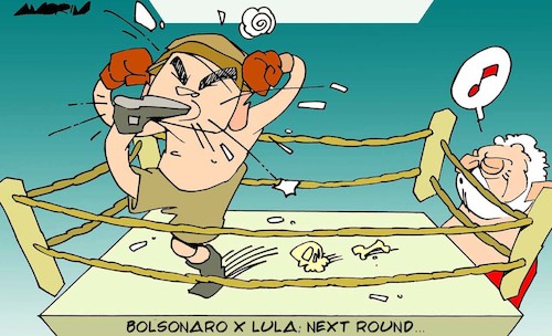 Cartoon: Next round (medium) by Amorim tagged bolsonaro,lula,brasil
