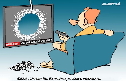 Cartoon: Nonreality show (medium) by Amorim tagged press,war,killedreporters,press,war,killedreporters