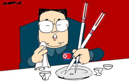 Cartoon: North Korean hunger (medium) by Amorim tagged north,korea,hunger,kim,jong,un