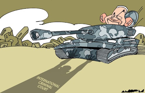 Cartoon: Obstacles (medium) by Amorim tagged international,criminal,court,netanyahu,rafah,international,criminal,court,netanyahu,rafah