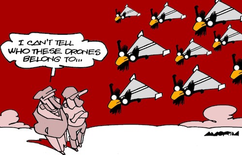 Cartoon: Putin drones (medium) by Amorim tagged putin,drones,nato,putin,drones,nato