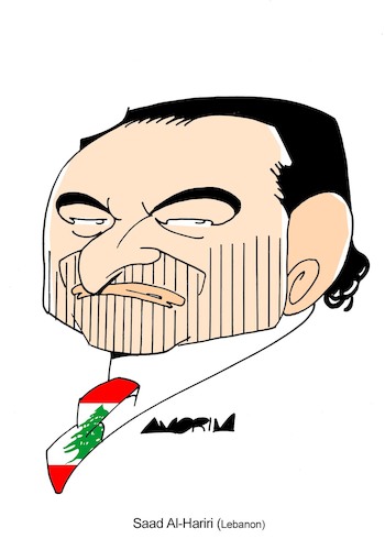 Cartoon: Saad al Hariri (medium) by Amorim tagged saad,al,hariri,lebanon