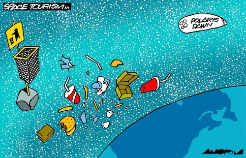 Cartoon: Space tourism (medium) by Amorim tagged polaris,dawn,space,tourism,spacex,elon,musk,polaris,dawn,space,tourism,spacex,elon,musk