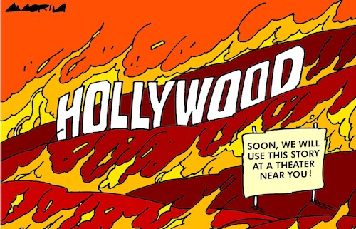 Cartoon: That is Hollywood (medium) by Amorim tagged los,angeles,hollywood,global,warming,wildfires,los,angeles,hollywood,global,warming,wildfires