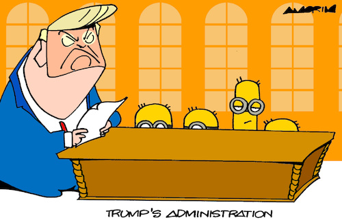 Cartoon: Trump cabinet (medium) by Amorim tagged trump,us,elections,cabinet,trump,us,elections,cabinet