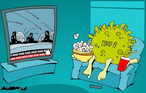 Cartoon: TV Show (medium) by Amorim tagged covid19,ukraine,russia,covid19,ukraine,russia