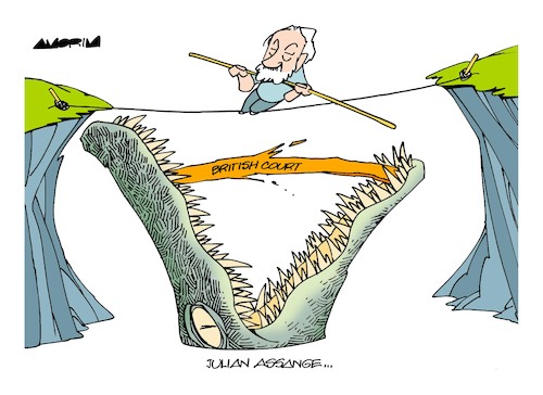 Cartoon: Wikileaks (medium) by Amorim tagged julian,assange,wikileaks,usa,uk,julian,assange,wikileaks,usa,uk