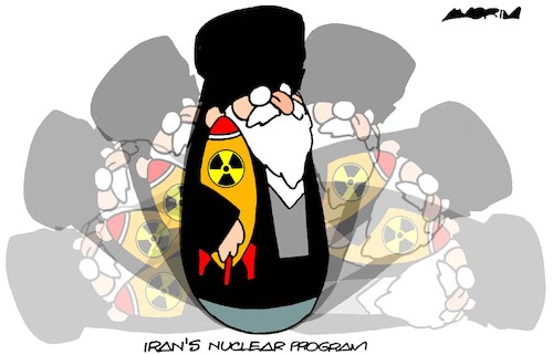 Cartoon: Wobbly man (medium) by Amorim tagged iran,nuclearprogram,israel,iran,nuclearprogram,israel
