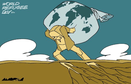 Cartoon: World Refugee Day (medium) by Amorim tagged refugees,immigrants,humanitarian,crisis,refugees,immigrants,humanitarian,crisis