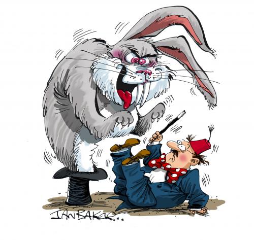 Cartoon: Demon Rabbit (medium) by Ian Baker tagged magic,rabbit,magician,dvd