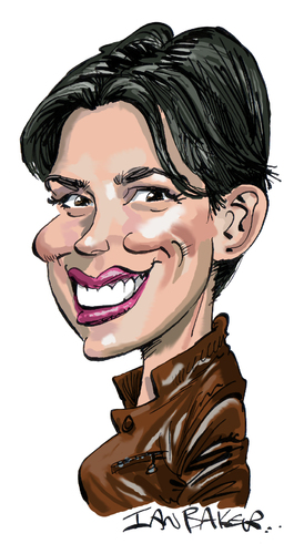 Cartoon: Karen Duffy (medium) by Ian Baker tagged karen,duffy,actress,presenter,dumb,and,dumber,author,tv,nation