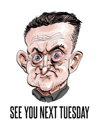 Cartoon: Tommy Robinson (medium) by Ian Baker tagged tommy,robinson,stephen,yaxley,lenon,racism,far,right,fascism,bigot,criminal,crimes,jail,hatred,politics,activist,little,man,angry,ian,baker,cartoon,cartoonist,caricature,satire,parody,humour,current,affairs