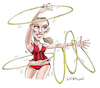 Cartoon: Alexandra Malter (small) by Ian Baker tagged alexandra,malter,magic,hoola,hoops,dance,belgian,balancing,variety,showbiz,aerial,artist,circus,female,ian,baker,cartoon,cartoonist,caricature,satire,parody,humour,beautiful,performer