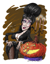 Cartoon: Elvira (small) by Ian Baker tagged elvira mistress dark horror sexy caricature films pumpkin