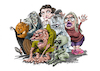 Cartoon: Random strange folk (small) by Ian Baker tagged ian,baker,cartoon,caricature,parody,artwork,illustration,gag,magazine,monster,alien,vampire,creature,scary,horror,odd,weird,strange,pumpkin,halloween