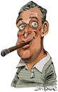 Cartoon: Rodney Dangerfield (small) by Ian Baker tagged comedian,comic,caricature,rodney,dangerfield,cigar,funny,tv,film,actor