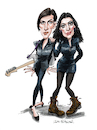 Cartoon: Shakespears Sister (small) by Ian Baker tagged shakespears,sister,pop,duo,90s,80s,stay,marcella,detroit,siobhan,fahey,gothic,music,ian,baker,cartoon,caricature,satire,parody,illustration,gag,humour,uk,usa,dave,stewart,bananarama,dont,care,guitar,fender,girls,women,rock,singers,deco