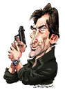 Cartoon: Timothy Dalton (small) by Ian Baker tagged timothy dalton james bond 007 spy film caricature hero gun eighties