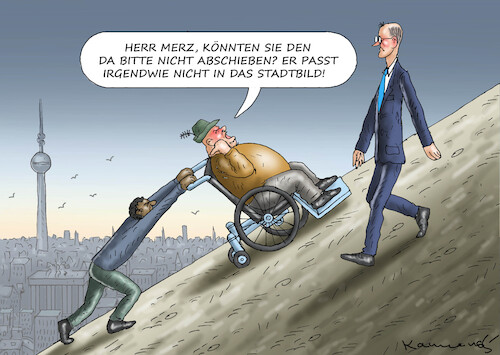 Cartoon: ÄLTERE FINDEN DAS MERZ-STADTBILD (medium) by marian kamensky tagged stadtbild,von,merz,stadtbild,von,merz