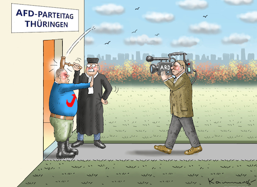 Cartoon: AFD-PARTEITAG IN THÜRINGEN (medium) by marian kamensky tagged afd,parteitag,in,thüringen,afd,parteitag,in,thüringen
