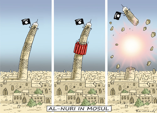 Cartoon: AL NURI MOSCHEE (medium) by marian kamensky tagged al,nuri,moschee,mosul,irak,is,al,nuri,moschee,mosul,irak,is