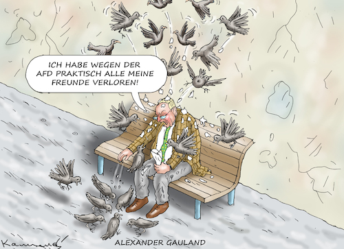 Cartoon: ALEXANDER GAULAND IST ALT EINSAM (medium) by marian kamensky tagged alexander,gauland,ist,endlich,alt,und,einsam,alexander,gauland,ist,endlich,alt,und,einsam