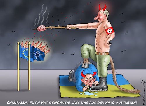 Cartoon: ANTI-NATO SATANIST CHRUPALLA (medium) by marian kamensky tagged antinato,satanist,chrupalla,antinato,satanist,chrupalla