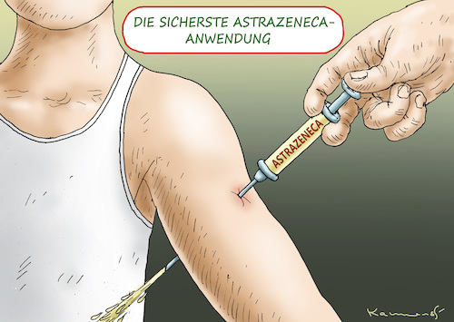 Cartoon: ASTRAZENECA SICHER (medium) by marian kamensky tagged biontech,pfizer,impfung,corona,rosenmontag,eu,english,lockdown,astrazeneca,ostern,ursula,von,der,leyen,biontech,pfizer,impfung,corona,rosenmontag,eu,english,lockdown,astrazeneca,ostern,ursula,von,der,leyen