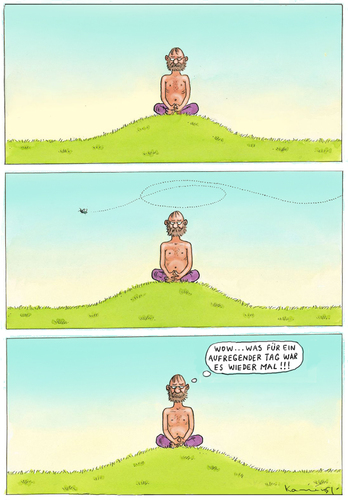 Cartoon: Aufregender Hartz 4 Tag (medium) by marian kamensky tagged humor,illustration,meditation