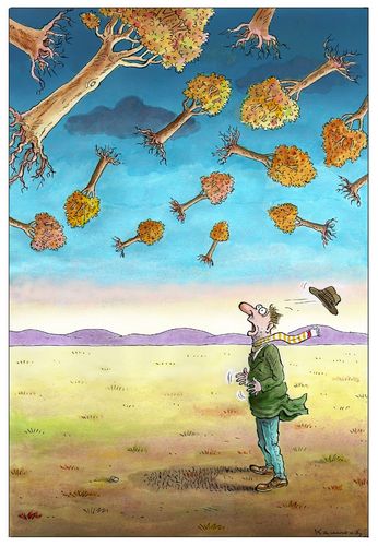 Cartoon: Autumn is comming! (medium) by marian kamensky tagged naturdesaster,katastrophen,wirbelsturm,neturgewalt,new,york,katastrophen,wirbelsturm,irene,natur,umwelt,sturm