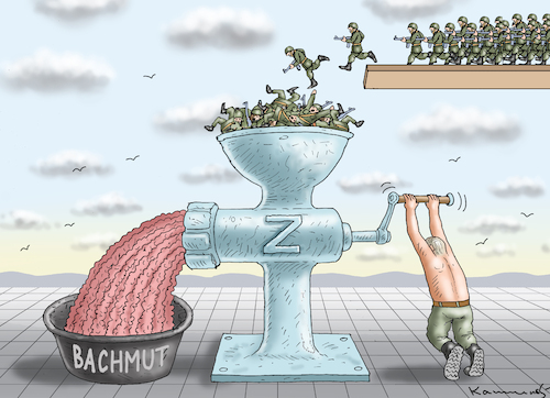 Cartoon: BACHMUT (medium) by marian kamensky tagged flucht,aus,cherson,putin,energieterror,weihnachtsgenozid,in,der,ukraine,bachmut,abrams,leopard,flucht,aus,cherson,putin,energieterror,weihnachtsgenozid,in,der,ukraine,bachmut,abrams,leopard