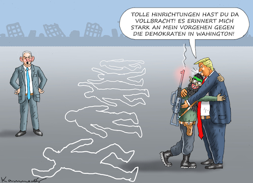 Cartoon: BIBI IS NOT AMUSED (medium) by marian kamensky tagged humanitarian,aid,netanyahu,gaza,hamas,un,ghf,irans,verbündete,humanitarian,aid,netanyahu,gaza,hamas,un,ghf,irans,verbündete