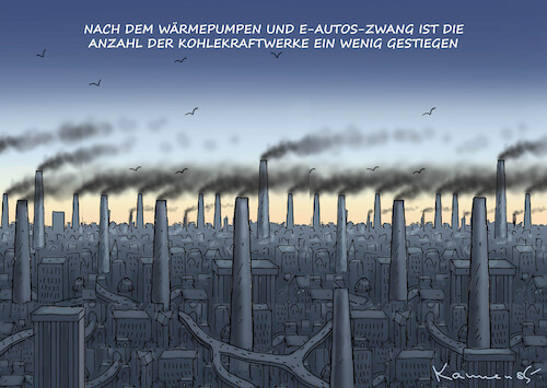 Cartoon: BRECHSTANGENENERGIEWENDE (medium) by marian kamensky tagged energiewende,habeck,atommeiler,energiewende,habeck,atommeiler