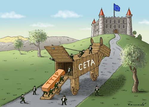 Cartoon: CETA (medium) by marian kamensky tagged ttip,leak,ceta,greenpeace,freihandelsabkommen,ttip,leak,ceta,greenpeace,freihandelsabkommen