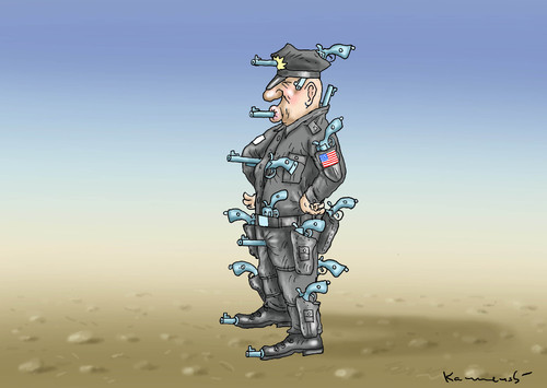 Cartoon: DEIN FREUND UND HELFER (medium) by marian kamensky tagged polizei,usa,plizeigewalt,minessota,polizei,usa,plizeigewalt,minessota