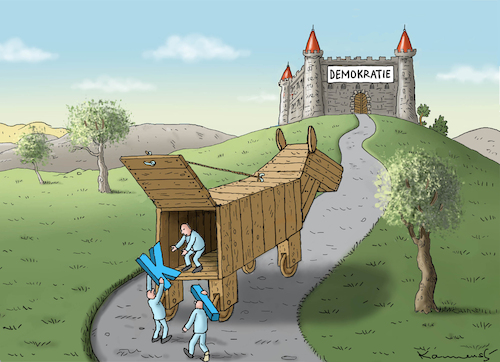 Cartoon: DEMOKRATIEEINSTURZ (medium) by marian kamensky tagged schöne,neue,welt,ki,internet,schöne,neue,welt,ki,internet
