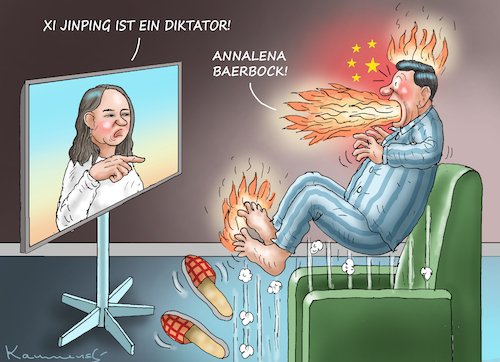 Cartoon: DIE BESTE AUßENMINISTERIN (medium) by marian kamensky tagged baerbock,in,usa,china,xi,jinping,baerbock,in,usa,china,xi,jinping